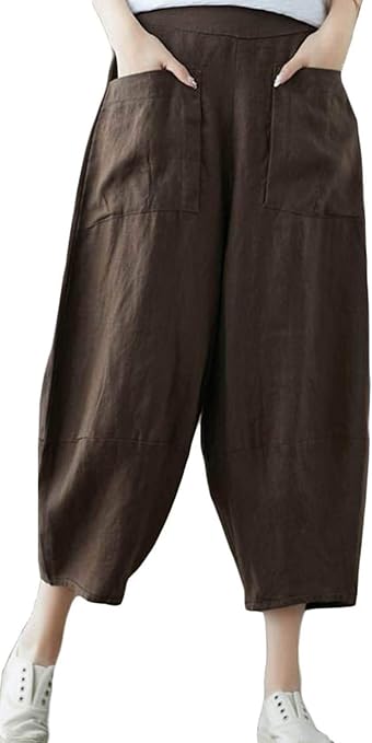 Amazon | [YYQ-SHOP] クロップドパンツ レディース ゆったり